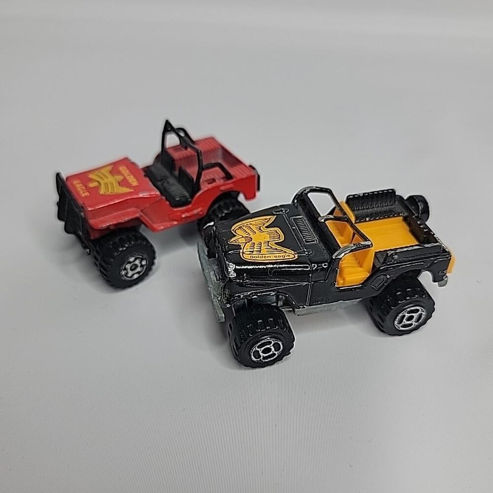 Majorette 1:54 Scale Jeep 4x4 Diecast Lot of 2 Black‎ Red Off Road